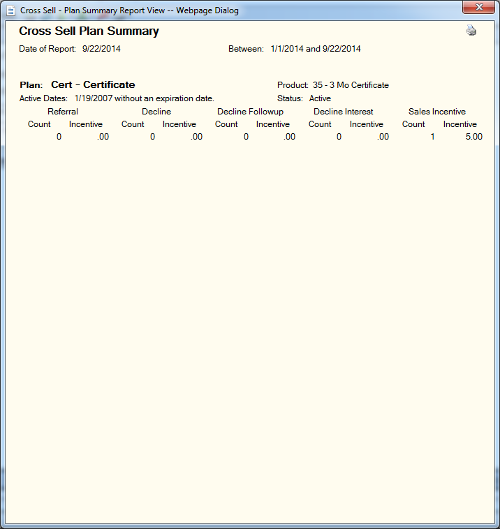 Cross Sell Plan Summary Report Sample Cross Sell Plan Summary Report Sample