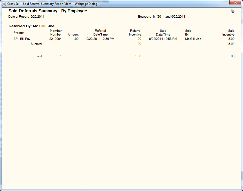 Sold Referral Summary Report Sample Sold Referral Summary Report Sample