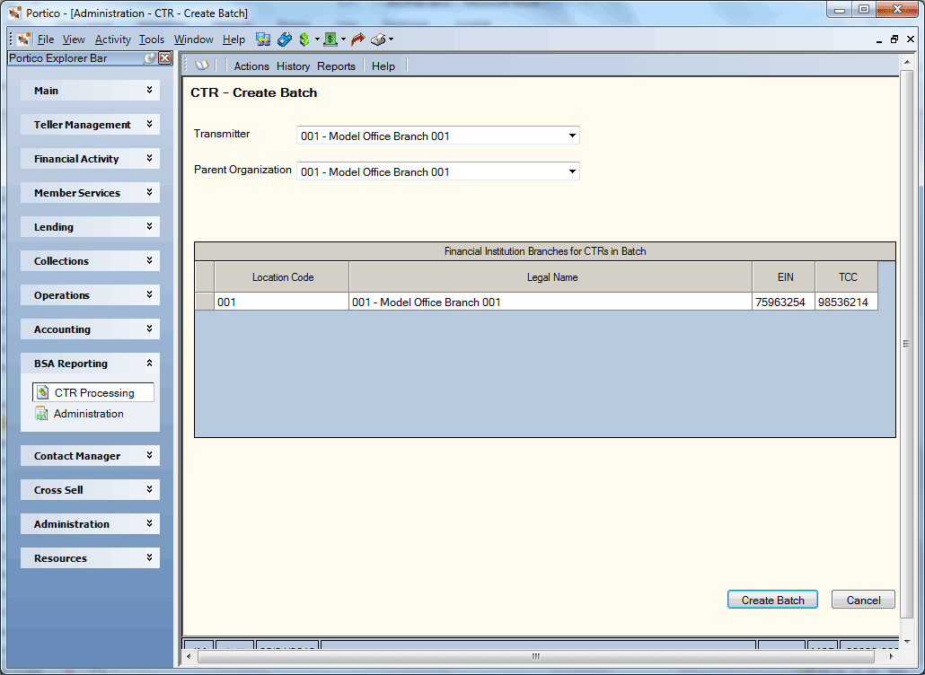 CTR -  Create Batch