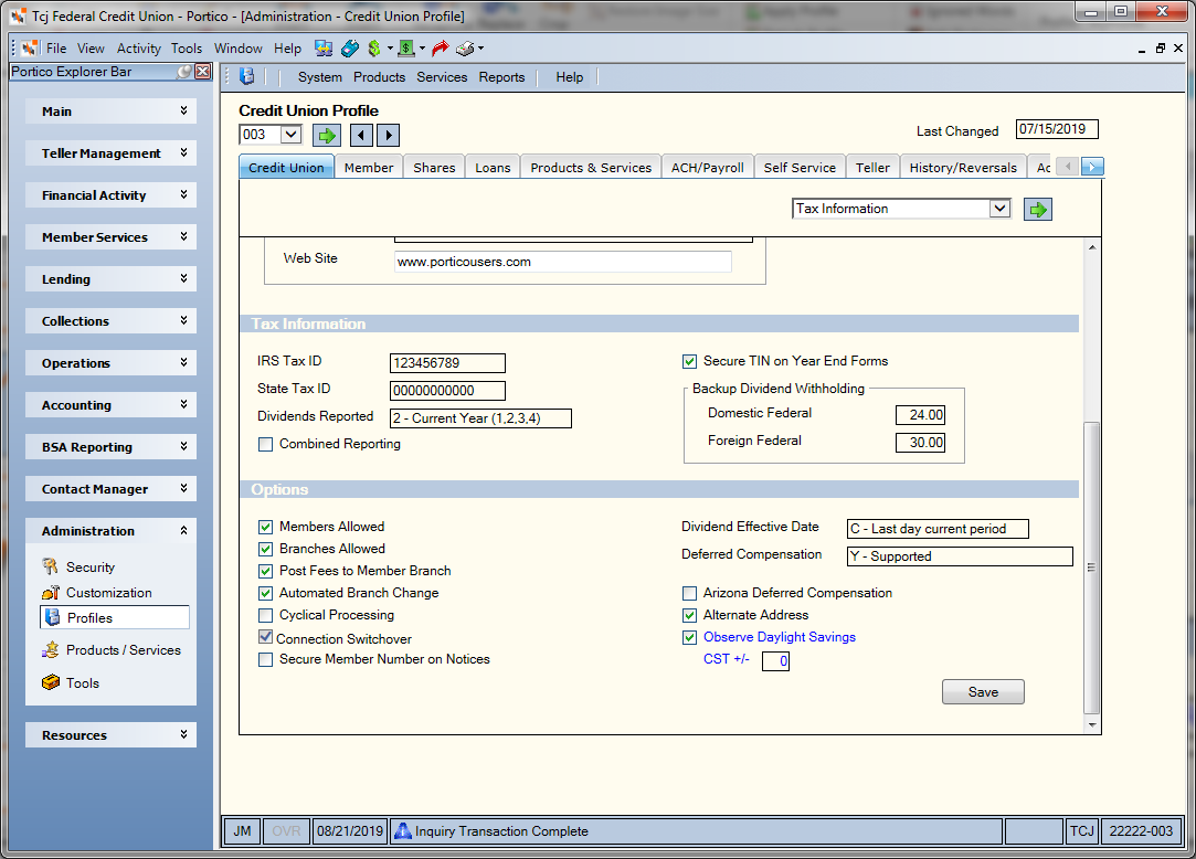 Credit Union Profile - Credit Union