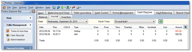 Cash Devices - Journal Holdup Dispense Cash Devices - Journal Holdup Dispense