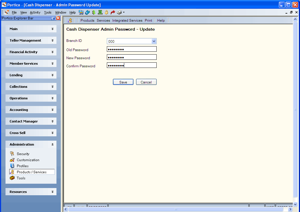 Cash Dispenser Admin Password