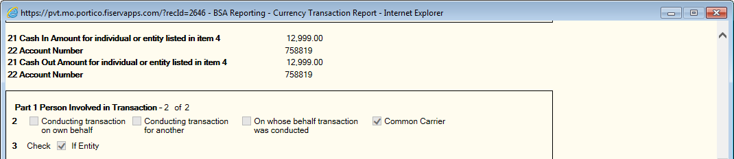 Currency Transaction Report Sample Currency Transaction Report Sample