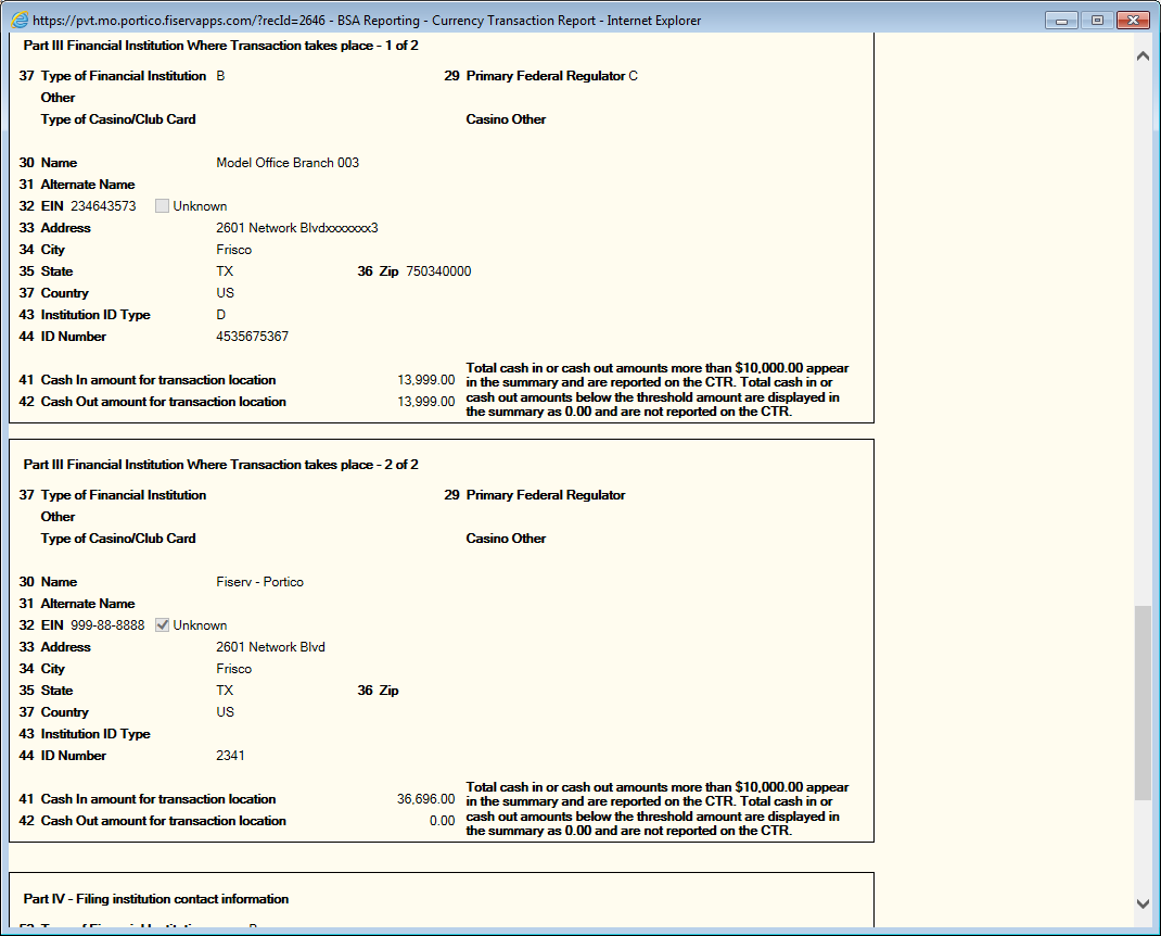 Currency Transaction Report Currency Transaction Report