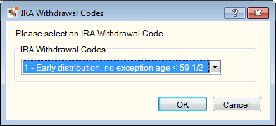 IRA Withdrawal Codes