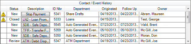Contact Manager History