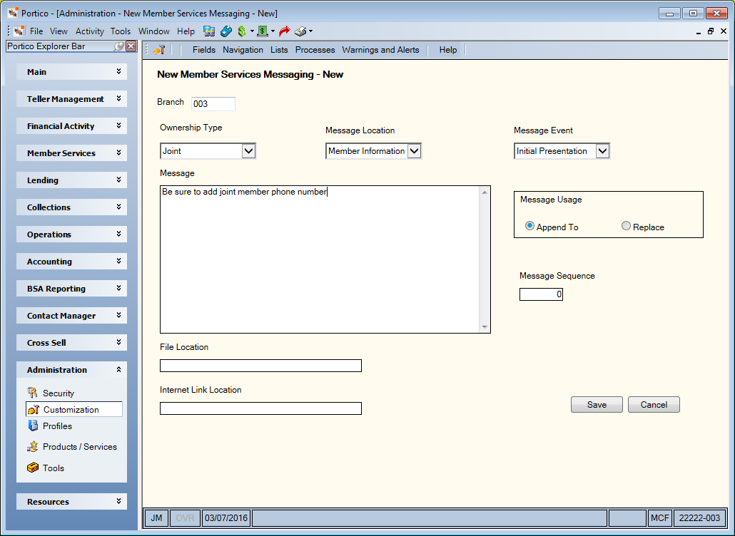 New Member Services Messaging - New