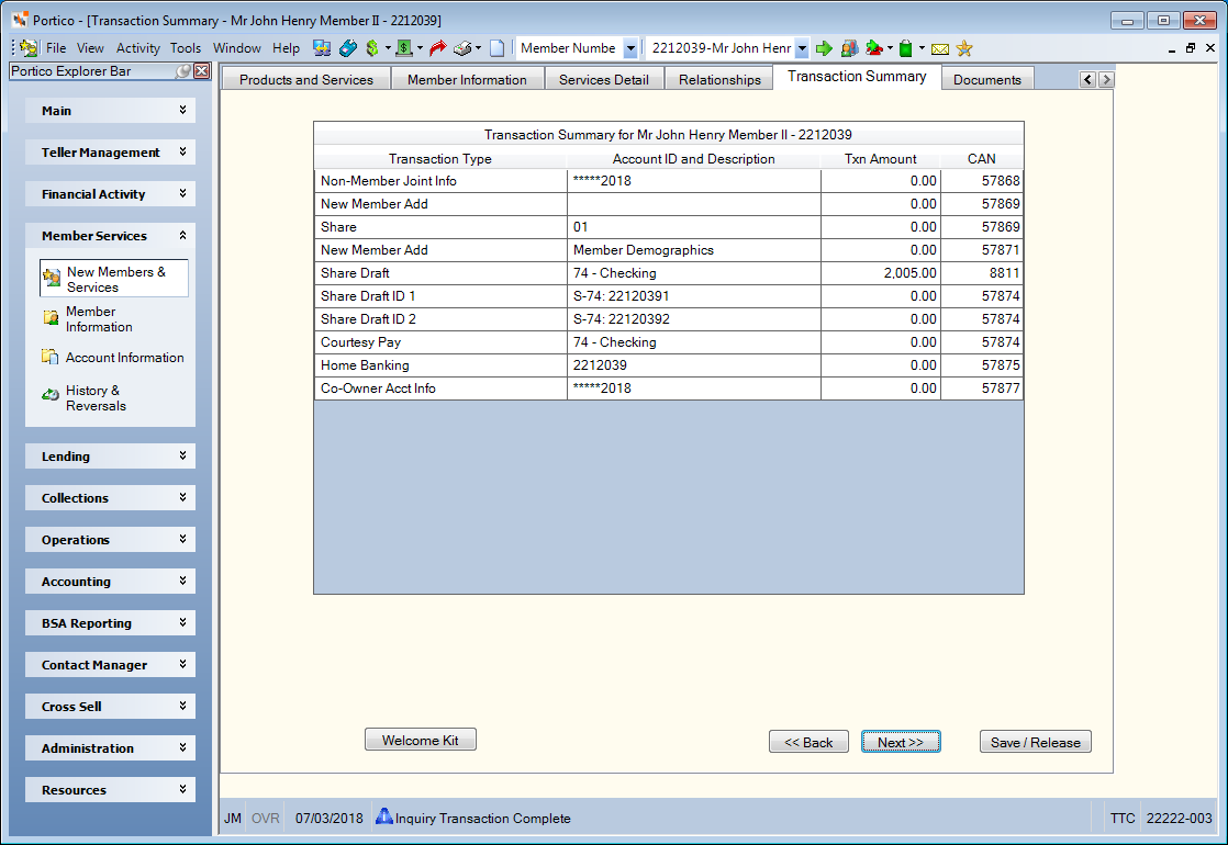 Transaction Summary Transaction Summary