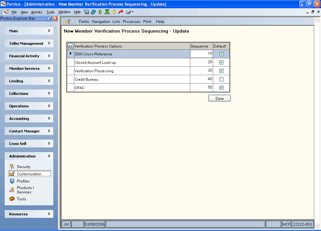 New Member Verification Sequencing