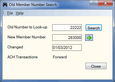 Old Member Number Search Old Member Number Search
