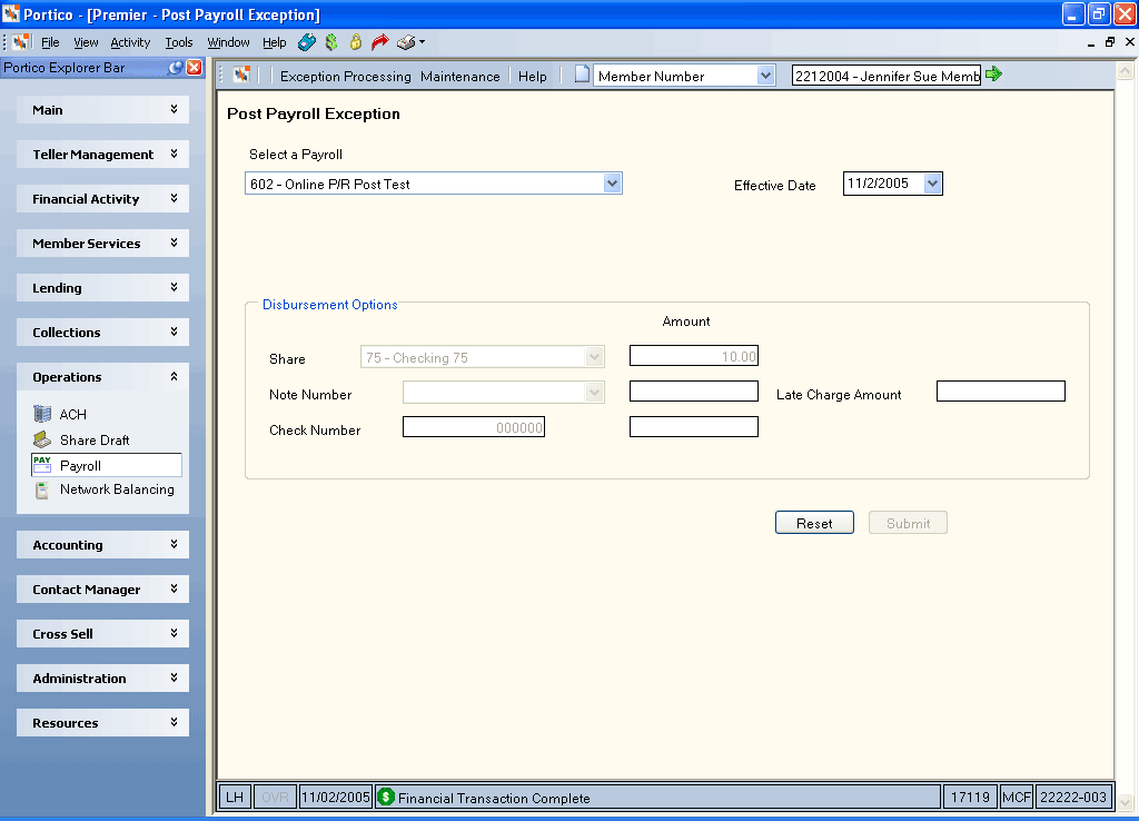 Post Payroll Exceptions
