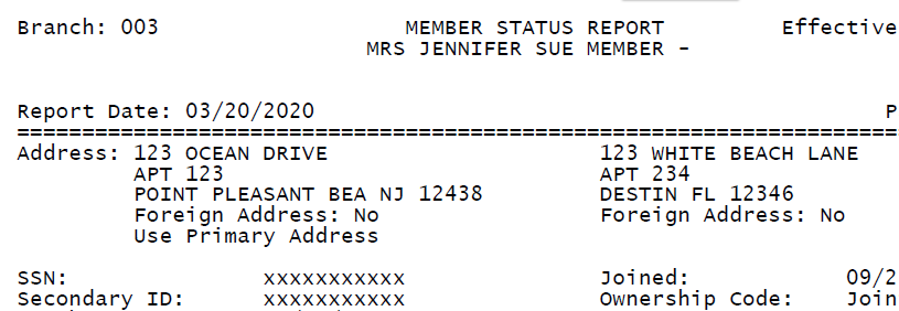 No Member Number