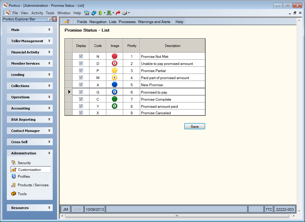 Promise Status - List