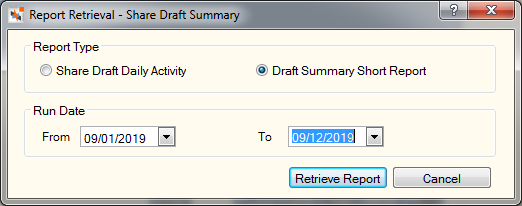 Report Retrieval - Share Draft Summary