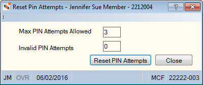 Reset PIN Attempts Reset PIN Attempts