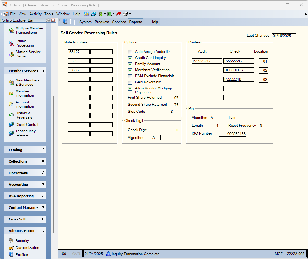 Self Service Processing Rules