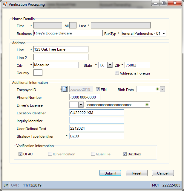 Verification Processing - Business Verification Processing - Business