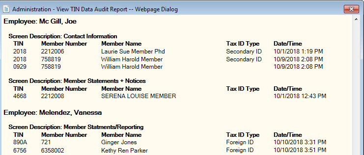 View TIN Data Audit Sample View TIN Data Audit Sample