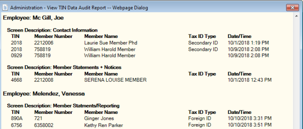 View TIN Data Audit Sample View TIN Data Audit Sample