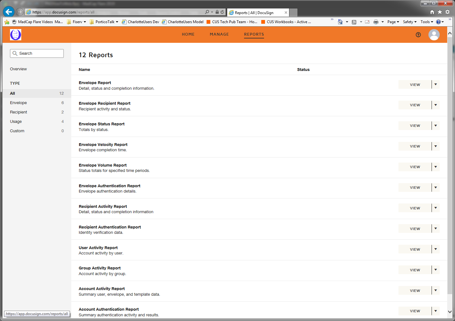Standard Reports Standard Reports