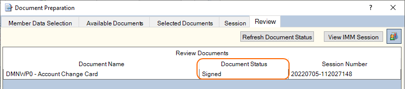 Document Preparation - Review - Signed status Document Preparation - Review - Signed status