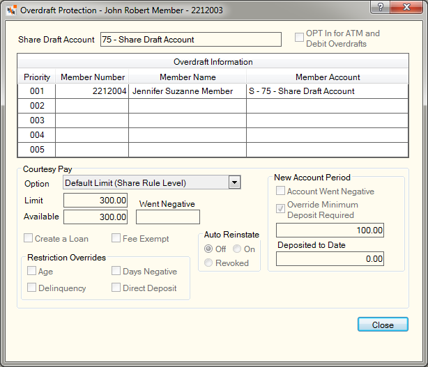 Overdraft Protection Overdraft Protection