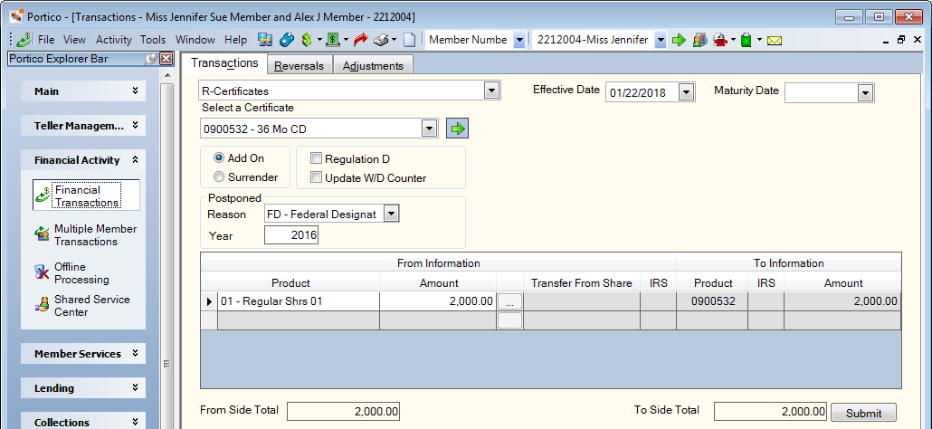 Transaction - Certificate Add On Transaction - Certificate Add On