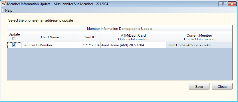 Member Information Update
