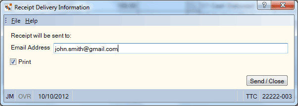 Electronic Receipt Delivery Information Electronic Receipt Delivery Information