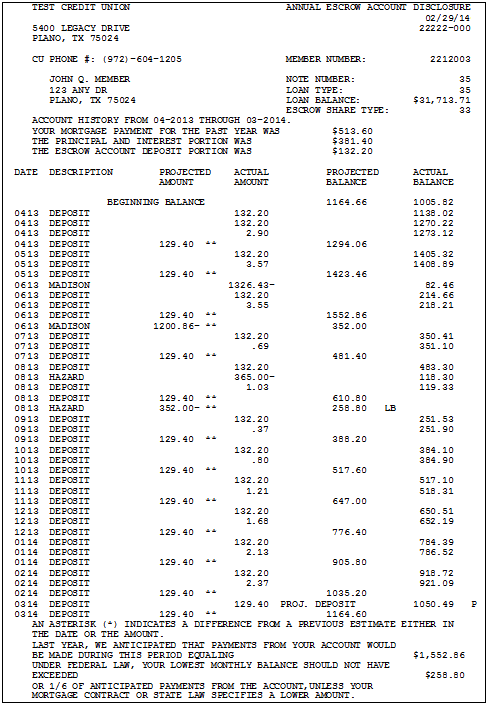 Escrow Disclosure