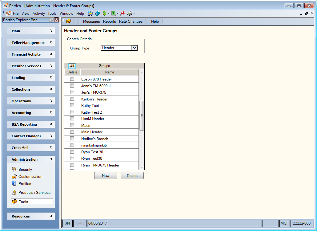 Header and Footer Groups Header and Footer Groups