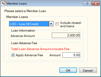 Member Loans - Advance Fee Member Loans - Advance Fee