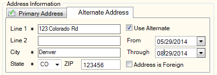 Alternate Address Alternate Address