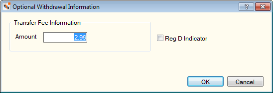 Optional Withdrawal Information Optional Withdrawal Information