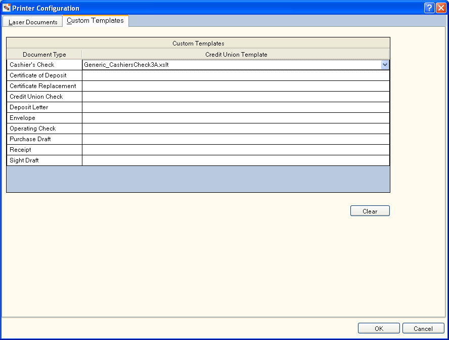 Printer Configuration - Custom Templates Printer Configuration - Custom Templates